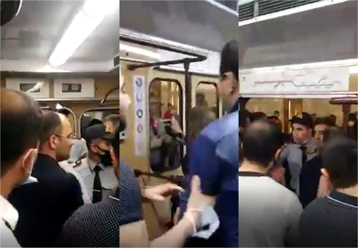 Bakı metrosunda polislə sərnişin arasında dava düşdü: Tutulanlar var - YENİLƏNİB + VİDEO